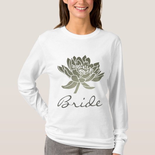 BRIDE GLAMOROUS SILVER LOTUS FLORAL T-SHIRT (Voorkant)