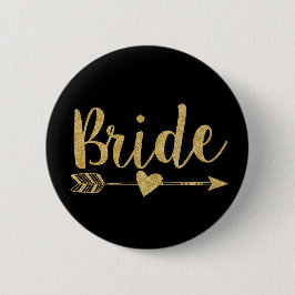 Bride | Glitter-Print Golden Ronde Button 5,7 Cm