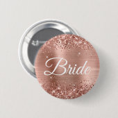 Bride Glittery Roos Gold Foil Ronde Button 5,7 Cm (Voorkant /achterkant)