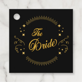 Bride Gold Black Wedding Elegant Classic Bedankjes Labels