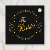 Bride Gold Black Wedding Elegant Classic Bedankjes Labels (Achterkant)