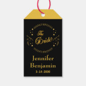 Bride Gold Black Wedding Elegant Classic Cadeaulabel (Voorkant)
