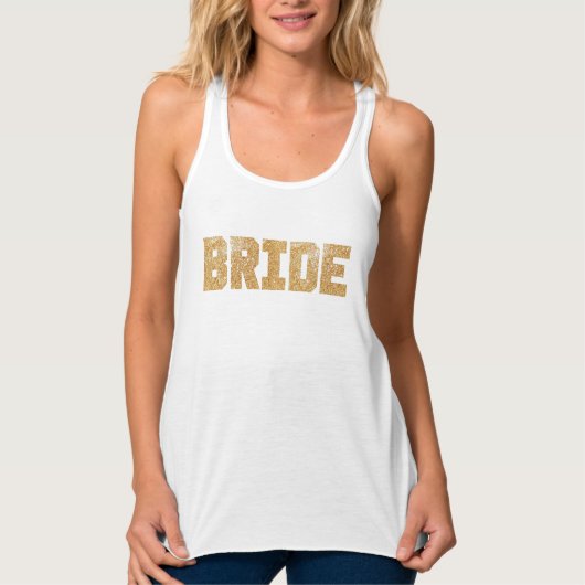Bride Gold Glitter Bachelorette Tank (Voorkant)