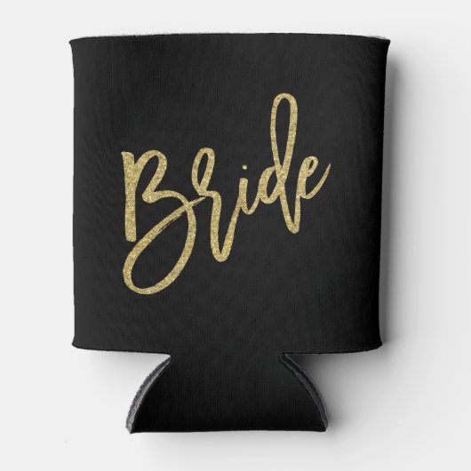 Bride Gold Glitter-script Blikjeskoeler (Voorkant)