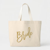 Bride Gold Glitter-script Grote Tote Bag (Voorkant)