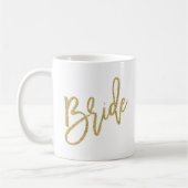 Bride Gold Glitter-script Koffiemok (Links)