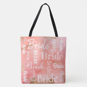 Bride Gold Melon Script Modern Wedding Tote Bag