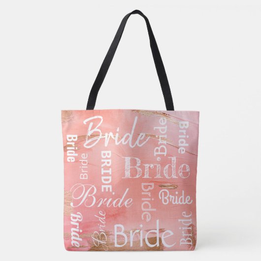 Bride Gold Melon Script Modern Wedding Tote Bag (Voorkant)