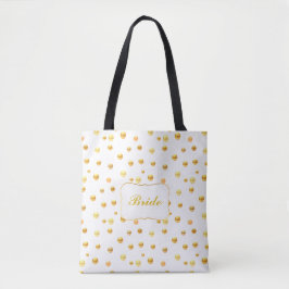 Bride Gold Polka Dots Canvas tas