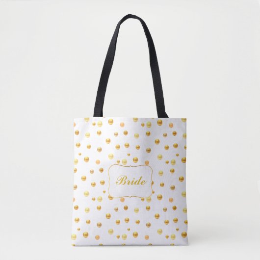 Bride Gold Polka Dots Canvas tas (Voorkant)