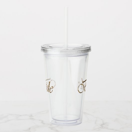 Bride Gold script elegant chic Bachelorette Party Acryl Drinkbeker (Rechts)