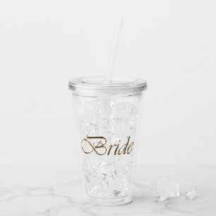 Bride Gold script elegant chic Bachelorette Party Acryl Drinkbeker