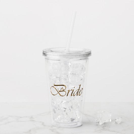 Bride Gold script elegant chic Bachelorette Party Acryl Drinkbeker (Achterkant ijs)