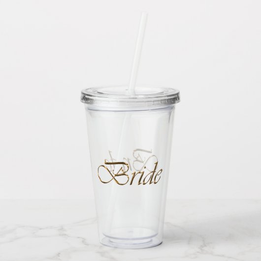 Bride Gold script elegant chic Bachelorette Party Acryl Drinkbeker (Achterkant)