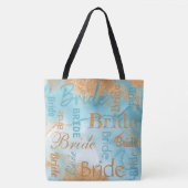 Bride Gold Turquoise Script Modern Wedding Tote Bag (Voorkant)