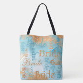 Bride Gold Turquoise Script Modern Wedding Tote Bag (Achterkant)