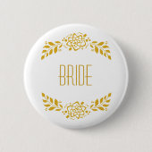 Bride Gold Wreath Ronde Button 5,7 Cm (Voorkant)