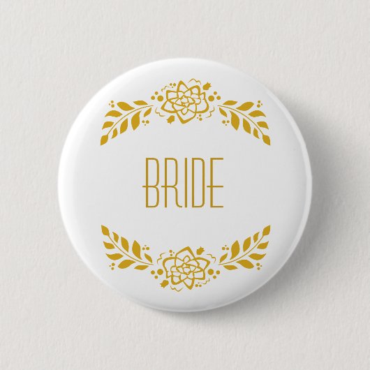 Bride Gold Wreath Ronde Button 5,7 Cm (Voorkant)