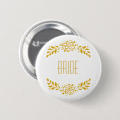 Bride Gold Wreath Ronde Button 5,7 Cm (Voorkant /achterkant)