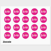 Bride Goud Datum Hart Persoonlijk Ronde Sticker (Vel)