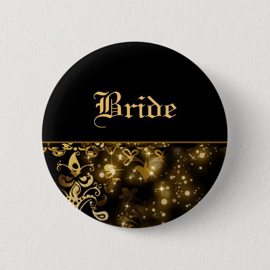 Bride gouden bruidsfeest ronde button 5,7 cm (Voorkant)