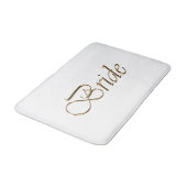 Bride, gouden schrift elegant chic white badmat (Gekanteld)