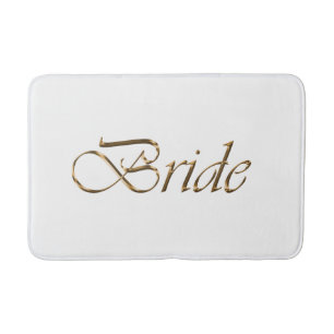 Bride, gouden schrift elegant chic white badmat