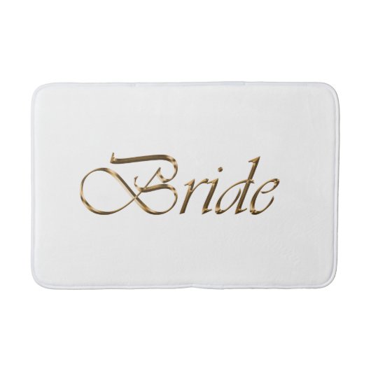 Bride, gouden schrift elegant chic white badmat (Voorkant)