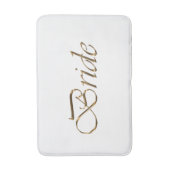 Bride, gouden schrift elegant chic white badmat (Voorkant Verticaal)