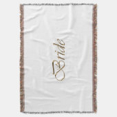 Bride, gouden schrift elegant chic white deken (Voorkant Verticaal)