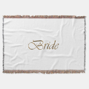 Bride, gouden schrift elegant chic white deken