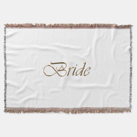 Bride, gouden schrift elegant chic white deken (Voorkant)