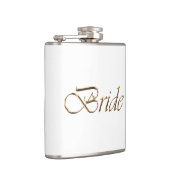 Bride, gouden schrift elegant chic white heupfles (Rechts)