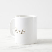 Bride, gouden schrift elegant chic white koffiemok (Voorkant links)