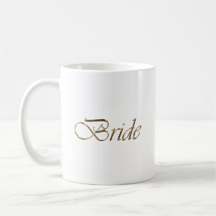 Bride, gouden schrift elegant chic white koffiemok