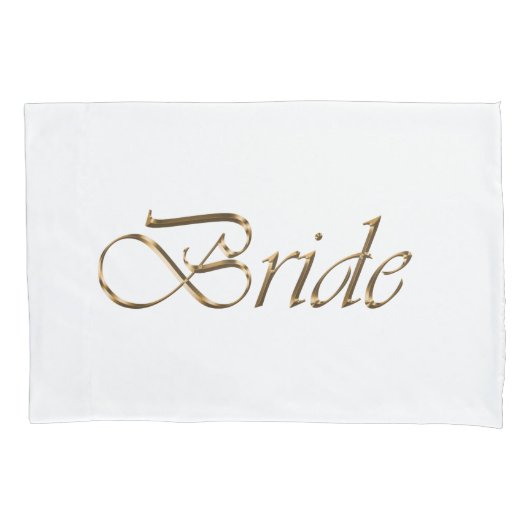 Bride, gouden schrift elegant chic white kussensloop (Voorkant)
