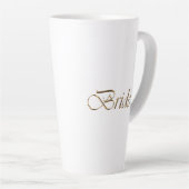 Bride, gouden schrift elegant chic white latte mok (Rechterhoek)