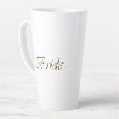 Bride, gouden schrift elegant chic white latte mok (Linkerhoek)
