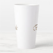 Bride, gouden schrift elegant chic white latte mok (Voorkant)