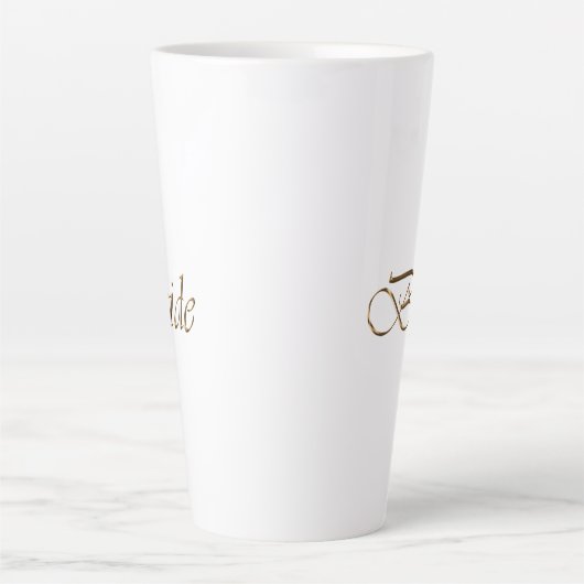 Bride, gouden schrift elegant chic white latte mok (Voorkant)