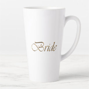Bride, gouden schrift elegant chic white latte mok