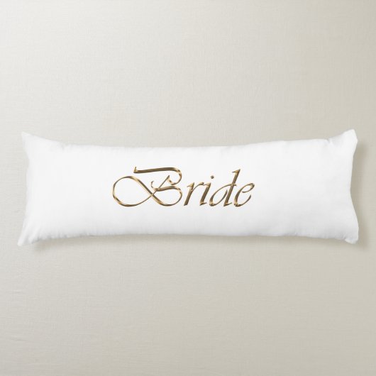 Bride, gouden schrift elegant chic white lichaamskussen (Voorkant)