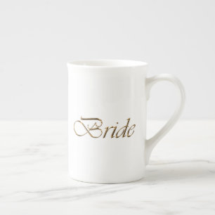 Bride, gouden schrift elegant chic white porselein kop
