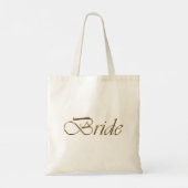 Bride, gouden schrift elegant chic white tote bag (Achterkant)