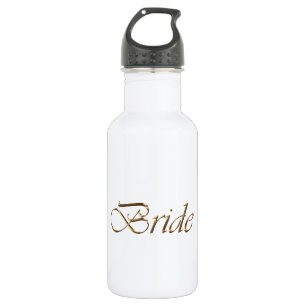 Bride, gouden schrift elegant chic white waterfles
