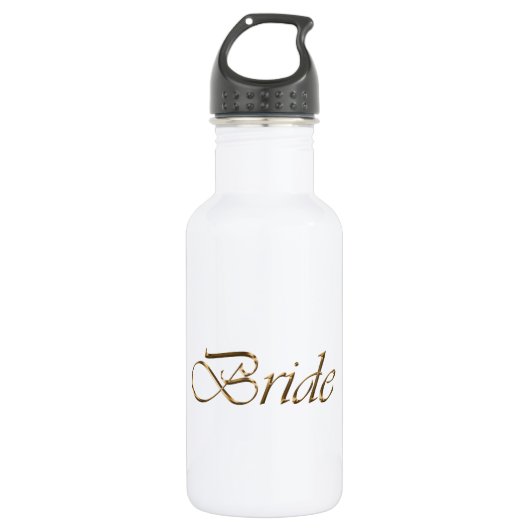 Bride, gouden schrift elegant chic white waterfles  (Voorkant)