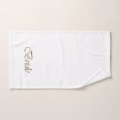 Bride, gouden schrift elegante witte kerkbruiloft bad handdoek (Handdoek)