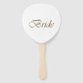 Bride, gouden schrift elegante witte kerkbruiloft handwaaier (Voorkant)