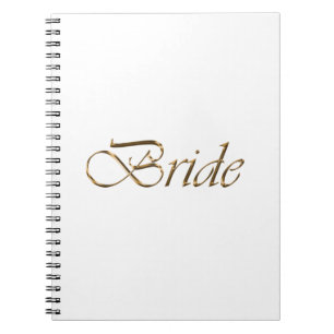Bride, gouden schrift elegante witte kerkbruiloft notitieboek