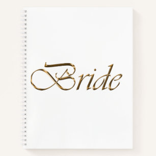 Bride, gouden schrift elegante witte kerkbruiloft notitieboek